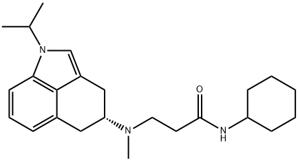 4-((2-(cyclohexylcarbamoyl)ethyl)methylamino)-1-isopropyl-1,3,4,5-tetrahydrobenz(cd)indole 结构式