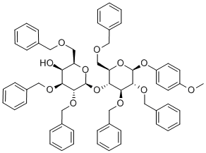 4-Methoxyphenyl 4-O-(2,3,6-Tri-O-benzyl-beta-D-galactopyranosyl)-2,3,6-tri-O-benzyl-beta-D-glucopyranoside 结构式