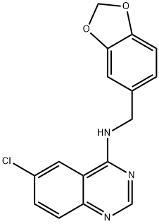 4-[[3,4-(METHYLENEDIOXY)BENZYL]AMINO]-6-CHLOROQUINAZOLINE 结构式