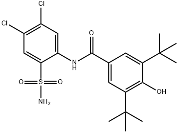 Benzamide, N-(2-(aminosulfonyl)-4,5-dichlorophenyl)-3,5-bis(1,1-dimeth ylethyl)-4-hydroxy- 结构式
