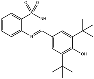 4-(4H-1,2,4-benzothiadiazine-3-yl)-2,6-bis(dimethylethyl)phenol-S,S-dioxide 结构式
