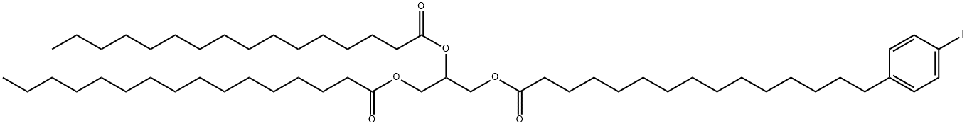 1,2-dipalmitoyl-3-(15-(4-iodophenyl)pentadecanoyl)-rac-glycerol 结构式
