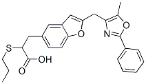 3-(2-((5-methyl-2-phenyloxazol-4-yl)methyl)benzofuran-5-yl)-2-(propylsulfanyl)propionic acid 结构式