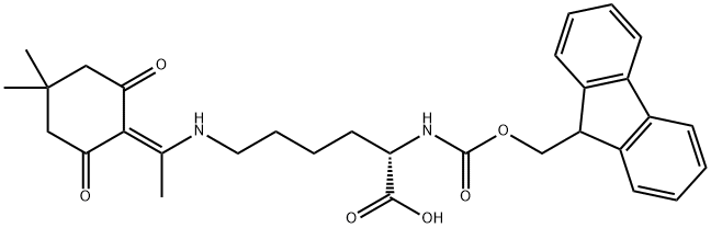 N-FMOC-N'-[1-(4,4-二甲基-2,6-二氧代环己亚基)乙基]-L-赖氨酸 结构式