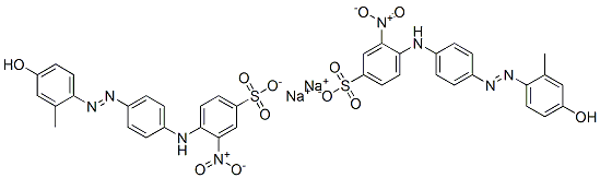 Benzenesulfonic acid, 4-[[4-[(4-hydroxy-2-methylphenyl) azo]phenyl]amino]-3-nitro, disodium salt 结构式