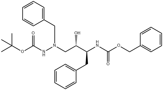 2-(t-Butyloxycarbonyl)amino-4S-hydroxy-5S-(benzyloxycarbonyl)amino-1,6 -diphenyl-2-azahexane 结构式