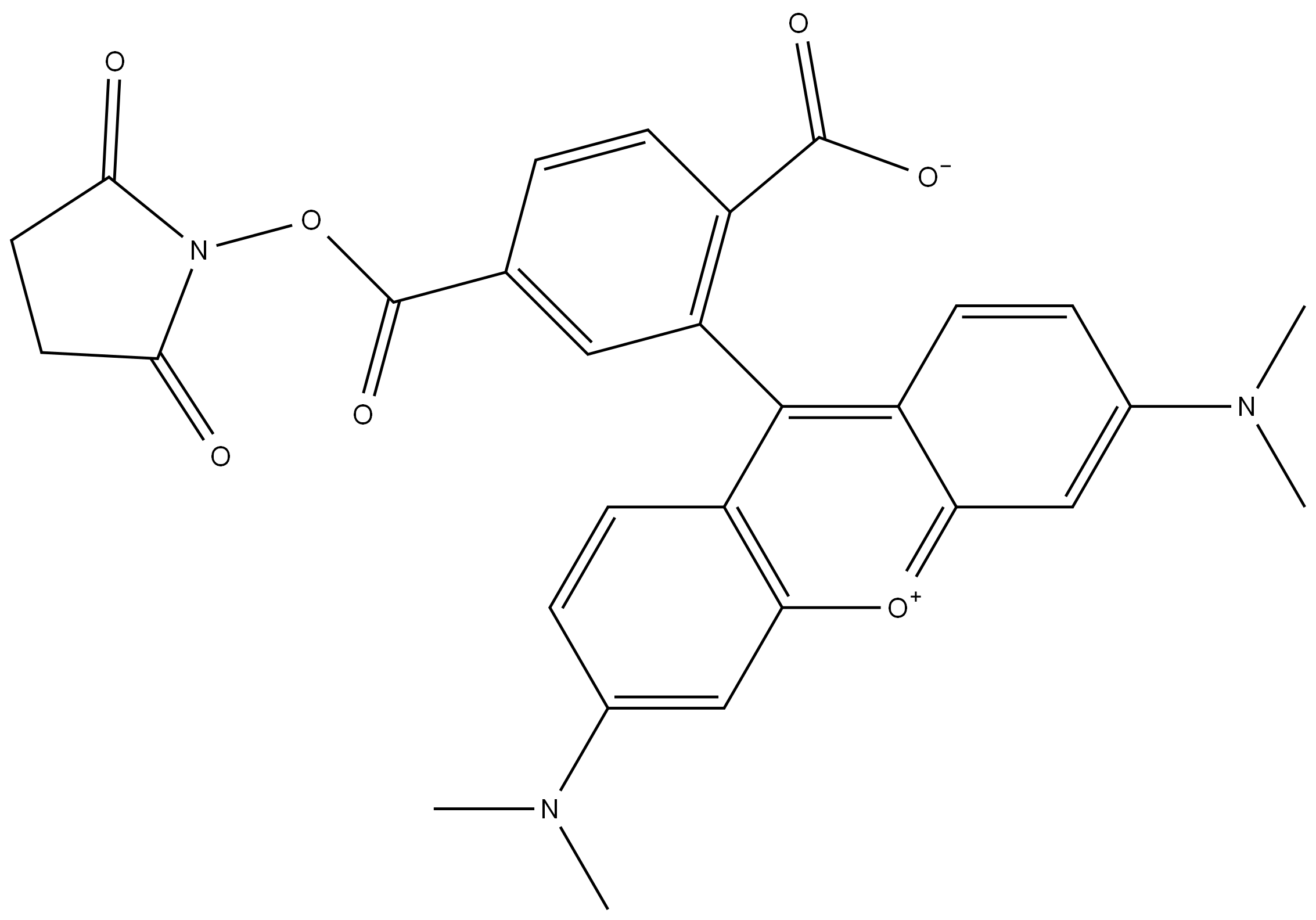 6-羧基四甲基罗丹明琥珀酰亚胺酯 结构式