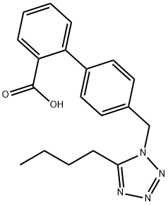 5-butyl-1-(4-(2'-carboxyphenyl)benzyl)tetrazole 结构式