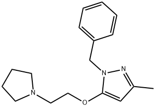 1-Benzyl-3-methyl-5-[2-(1-pyrrolidinyl)ethoxy]-1H-pyrazole 结构式