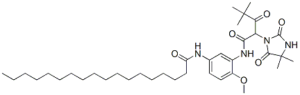 1-Imidazolidinacetamid, alpha-(2,2-dimethyl-1-oxopropyl)-N-[2-methoxy-5-[(1-oxooctadecy)amino]phenyl]-4,4-dimethyl-2,5-dioxo- 结构式