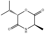 2,5-Morpholinedione,3-methyl-6-(1-methylethyl)-,(3R-trans)-(9CI) 结构式