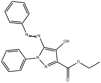 4-羟基-1-苯基-5-(苯基偶氮)-1H-吡唑-3-羧酸乙酯 结构式