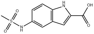 5-甲基磺酰氨基吲哚-2-羧酸 结构式