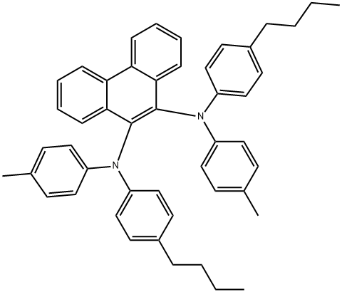 N,N''-DI-P-TOLYL-N,N''-BIS-(4-BUTYLPHENYL)-PHENANTHRENE-9,10-DIAMINE 结构式
