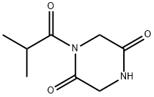 2,5-Piperazinedione,1-(2-methyl-1-oxopropyl)-(9CI) 结构式