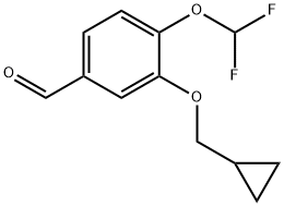 4-(二氟甲氧基)-3-(环丙基甲氧基)苯甲醛 结构式