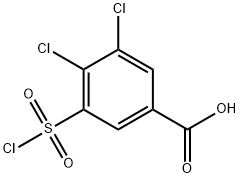 3,4-二氯-5-(氯磺酰基)苯甲酸 结构式
