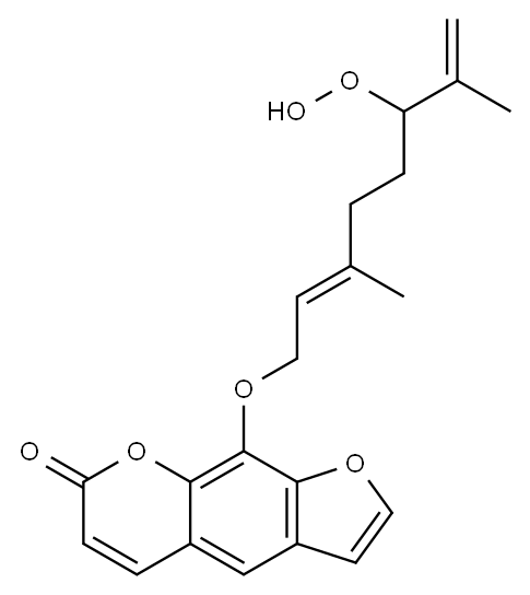 8-(6-过氧化氢-3,7-二甲基-2,7-辛二烯基氧基)补骨脂素 结构式