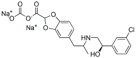 5-[(2R)-2-([(2R)-2-(3-CHLOROPHENYL)-2-HYDROXYETHYL]AMINO)PROPYL]-1,3-BENZODIOXOLE-2,2-DICARBOXYLATE DISODIUM 结构式