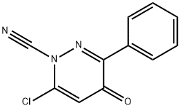 6-CHLORO-4-OXO-3-PHENYL-1(4H)-PYRIDAZINECARBONITRILE 结构式