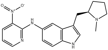 3-[[(2R)-1-甲基-2-吡咯]甲基-N-(3-硝基-2-吡啶基)-1H-吲哚-5-胺 结构式