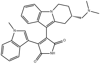 (S)-3-[8-[(二甲基氨基)甲基]-6,7,8,9-四氢吡啶并[1,2-A]吲哚-10-基]-4-(1-甲基-1H-吲哚-3-基)-1H-吡咯-2,5-二酮 结构式