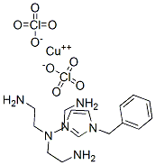 (1-benzylimidazole)(N,N-bis(2-aminoethyl)-1,2-ethanediamine)copper(II) diperchlorate 结构式