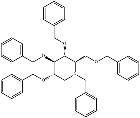 N-苄基2,3,4,6-四-O-苄基-1,5-二去氧亚氨基-L-艾杜糖醇 结构式