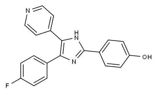4-(4-氟苯基)-2-(4-羟基苯基)-5-(4-吡啶基)-1H-咪唑 结构式