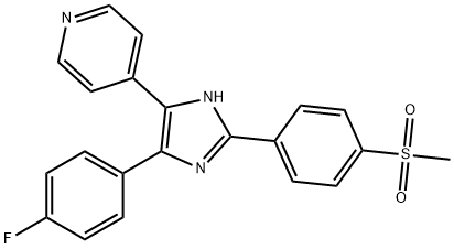4-[5-(4-FLUORO-PHENYL)-2-(4-METHANESULFONYL-PHENYL)-3H-IMIDAZOL-4-YL]-PYRIDINE 结构式