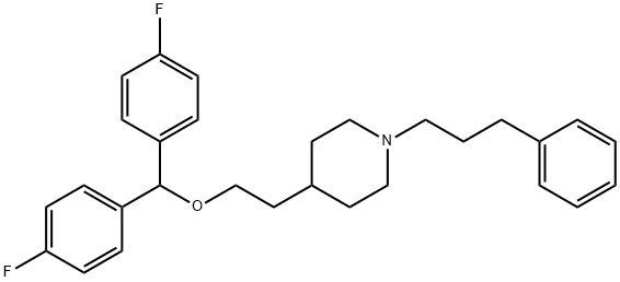 4-[2-[bis(4-fluorophenyl)methoxy]ethyl]-1-(3-phenylpropyl)piperidine 结构式