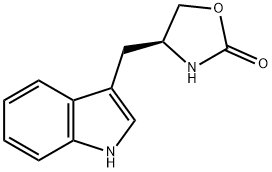 S-4-(1H-吲哚-3-甲基)-2-噁唑烷酮 结构式