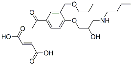 but-2-enedioic acid, 1-[4-(3-butylamino-2-hydroxy-propoxy)-3-(propoxym ethyl)phenyl]ethanone 结构式