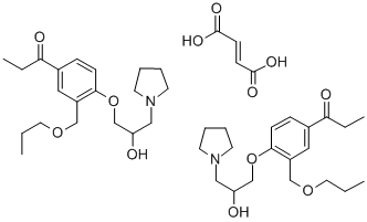 1-Propanone, 1-(4-(2-hydroxy-3-(1-pyrrolidinyl)propoxy)-3-(propoxymeth yl)phenyl)-, (E)-2-butenedioate (2:1) (salt) 结构式
