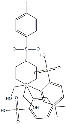 [1-(4-methylbenzenesulfonyl)-4-{[(4-methylbenzenesulfonyl)oxy]methyl}piperidin-4-yl]methyl 4-methylbenzene-1-sulfonate 结构式