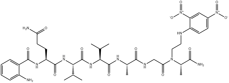 ABZ-GLN-VAL-VAL-ALA-GLY-ALA-ETHYLENEDIAMINE-DNP 结构式