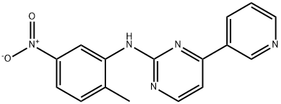 N-(2-甲基-5-硝基苯基)-4-(3-吡啶基)-2-嘧啶胺 结构式