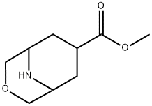 3-Oxa-9-azabicyclo[3.3.1]nonane-7-carboxylic acid methyl ester 结构式