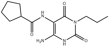 Cyclopentanecarboxamide,  N-(4-amino-1,2,3,6-tetrahydro-2,6-dioxo-1-propyl-5-pyrimidinyl)- 结构式