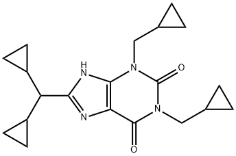 1,3-Bis(cyclopropylmethyl)-8-(dicyclopropylmethyl)xanthine 结构式