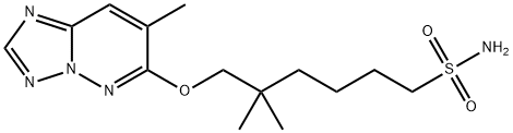 1-Hexanesulfonamide, 5,5-dimethyl-6-((7-methyl(1,2,4)triazolo(1,5-b)py ridazin-6-yl)oxy)- 结构式