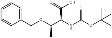 N-叔丁氧羰基-O-苄基-L-苏氨酸 结构式