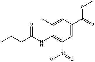 3-甲基-4-丁酰氨基-5-硝基苯甲酸甲酯 结构式