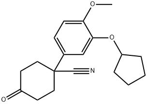 1-[3-(CYCLOPENTYLOXY)-4-METHOXYPHENYL]-4-OXOCYCLOHEXANE-1-CARBONITRILE 结构式