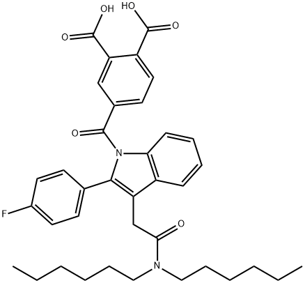 2-hexylindole-3-acetamide-N-benzenetricarboxylic acid 结构式