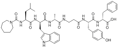 HEXAMETHYLENIMINOCARBONYL-LEU-DTRP-DALA-B-ALA-TYR-DPHE 结构式