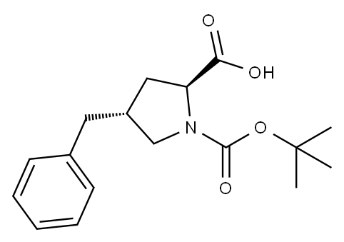 BOC-(R)-GAMMA-BENZYL-L-PROLINE 结构式