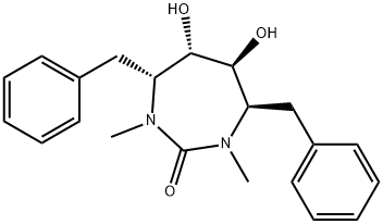 (4R,5S,6S,7R)-4,7-dibenzyl-5,6-dihydroxy-1,3-dimethyl-1,3-diazepan-2-o ne 结构式