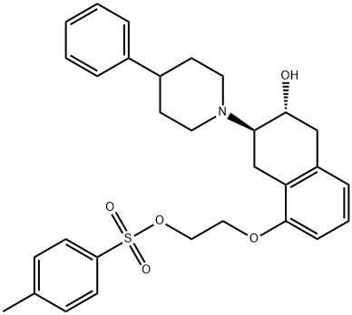 (-)-(2R,3R)-TRANS-2-HYDROXY-3-(4-PHENYLPIPERIDINO)-5-(2-TOSYLOXYETHOXY)-TETRALIN 结构式