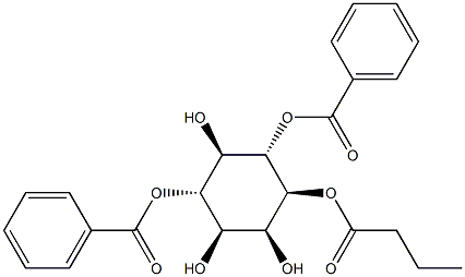 1D-1-O-丁酰-4,6-O-二苯甲酰-MYO-纤维醇 结构式